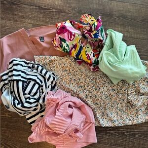 **DONATED** Colorful Patterned and Striped Tops Bundle